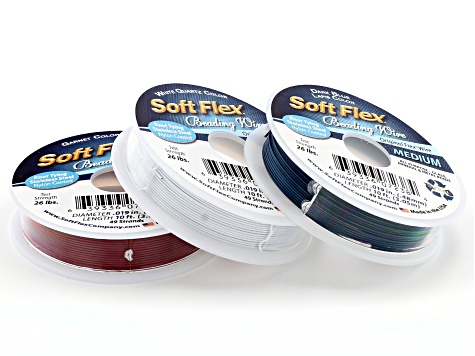 Soft Flex 19-Strand and 49-Strand Beading Wire Set of 6 in Assorted Colors  - JMKIT1392